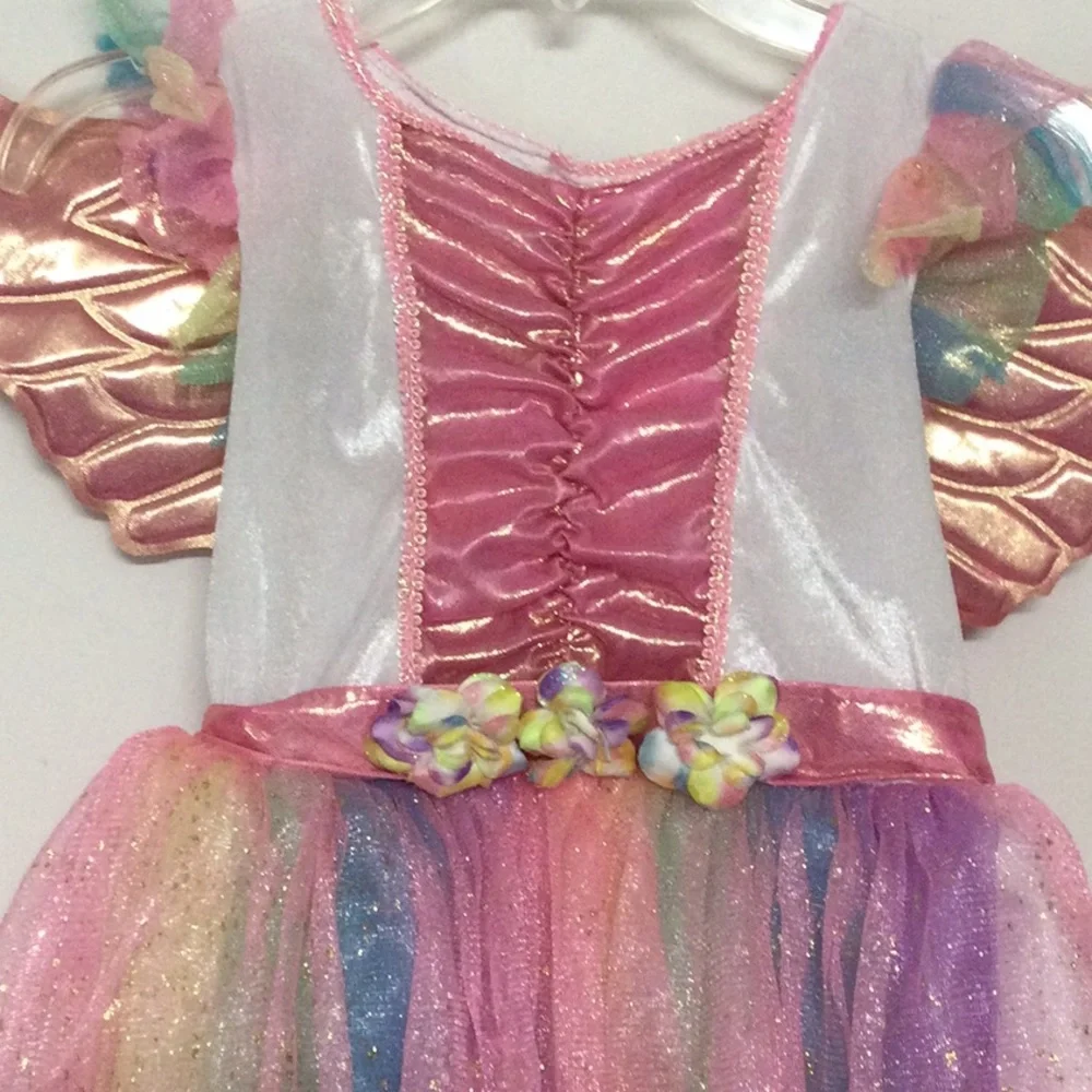 🌞 Spirit Halloween pink rainbow unicorn or fairy costume girl size 2T-4T